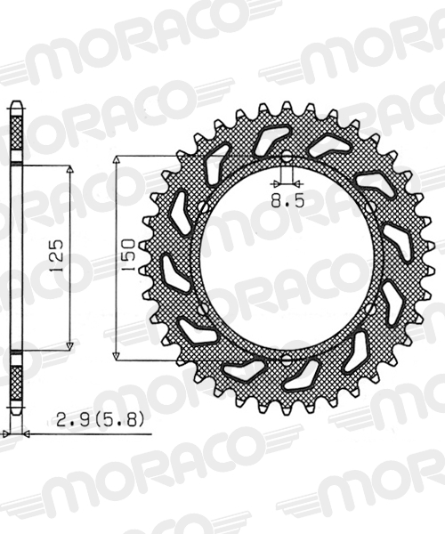 Couronne Stealth Supersprox (Pas 520 - 45 Dents - Or)